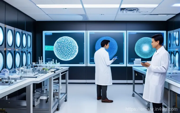 장수 연구에서의 새로운 치료법 - **Prompt: The Dawn of Cellular Rejuvenation**
"A visually stunning, futuristic laboratory scene....