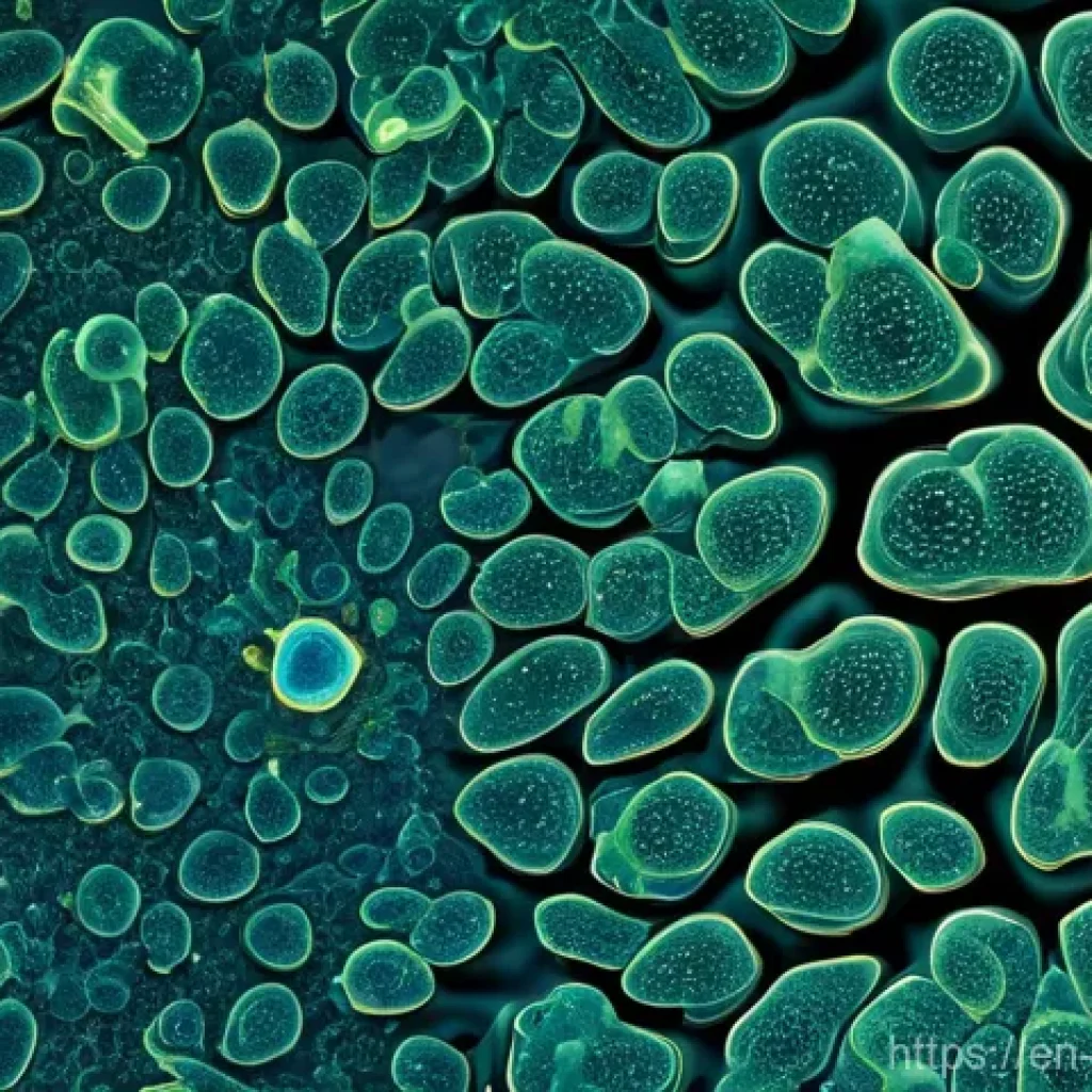 장수 연구에서의 세포 노화 연구 - **Prompt 1: The "Zombie" Cell Outbreak**
"A visually striking, microscopic abstract illustration...