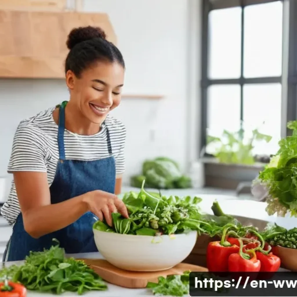 장수 연구의 실천적 사례 - **Vibrant Plant-Based Kitchen Prep**
A bright, clean, and modern kitchen bathed in soft, natural...