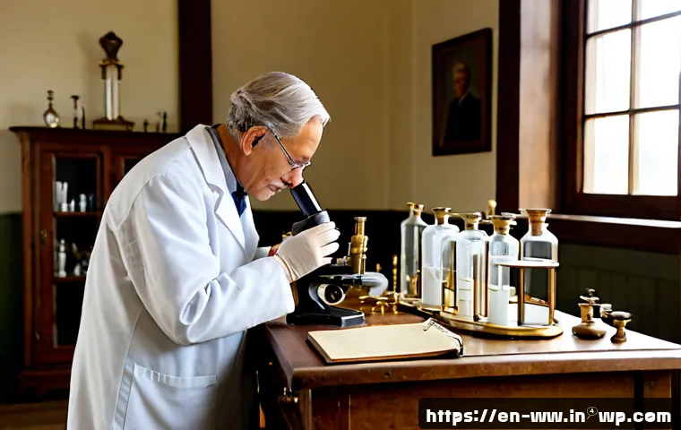 장수 연구의 역사적 배경 - Photorealistic historical longevity research scene in an early 20th-century European medical laborat...